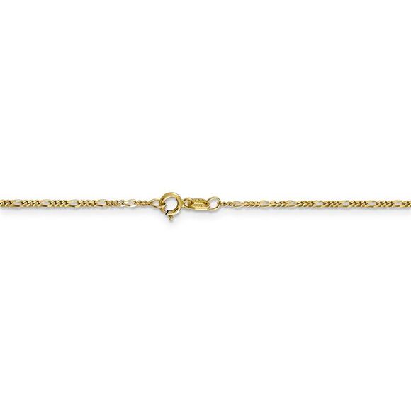 1.25mm 10k Yellow Gold Flat Figaro Chain Necklace, 18 Inch - Picture 4 of 8